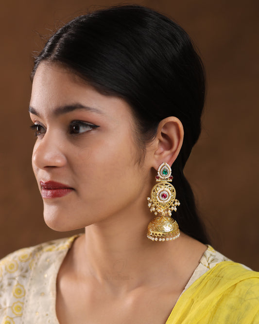 Manjusha Premium Gold Jhumki