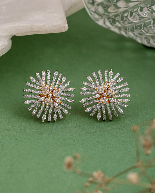 Sun Cz Stud Earrings