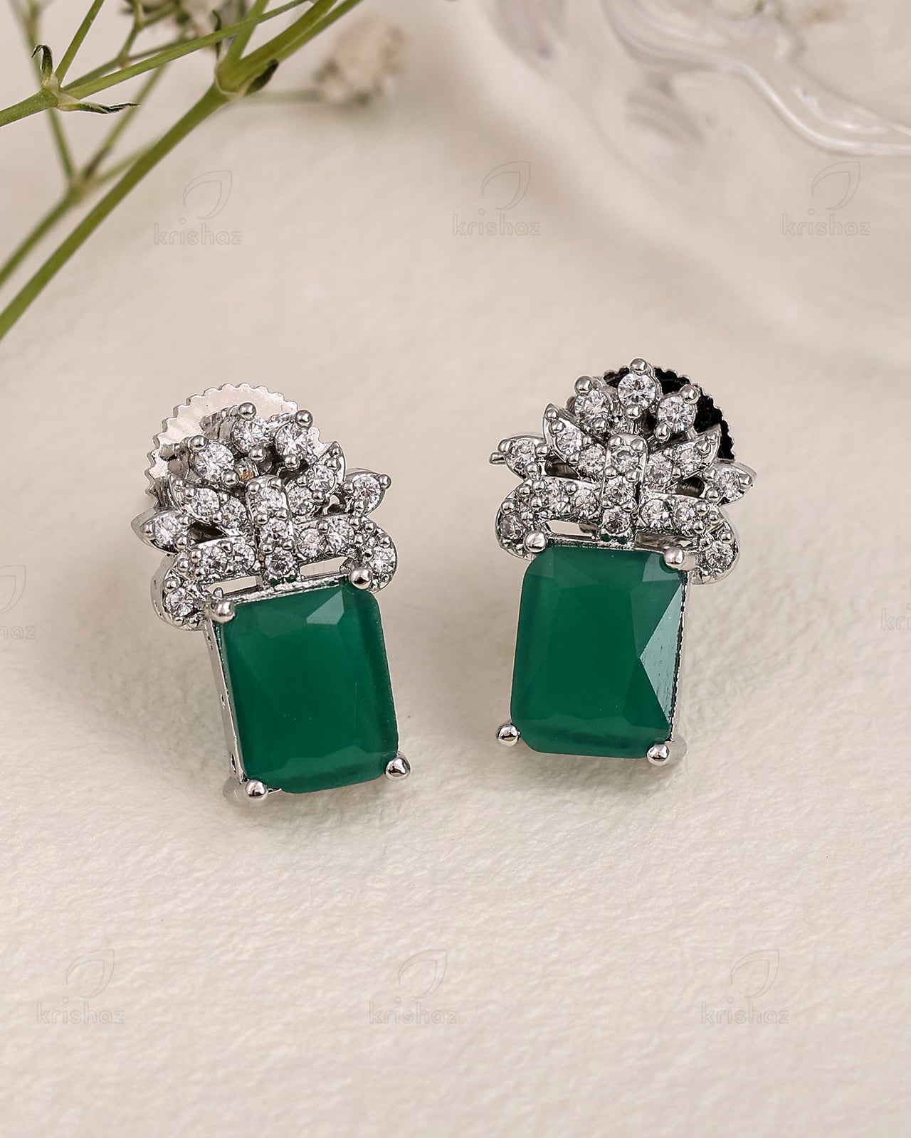 Solitude Cz Stud Earrings