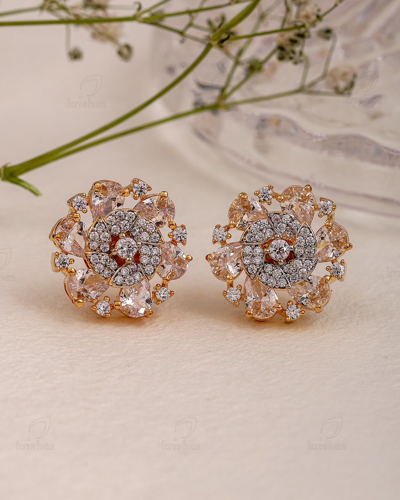 Leo Cz Stud Earrings