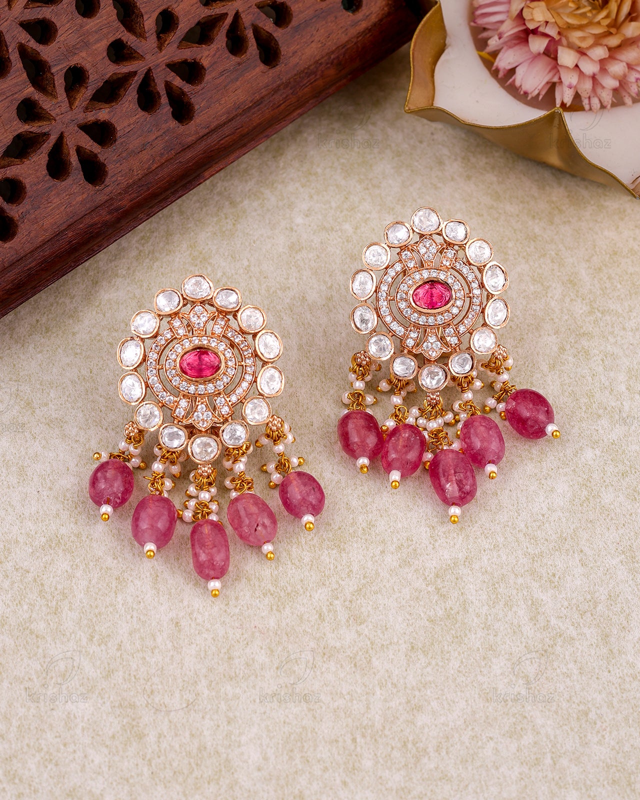 Saira 22k Gold Plated Studs