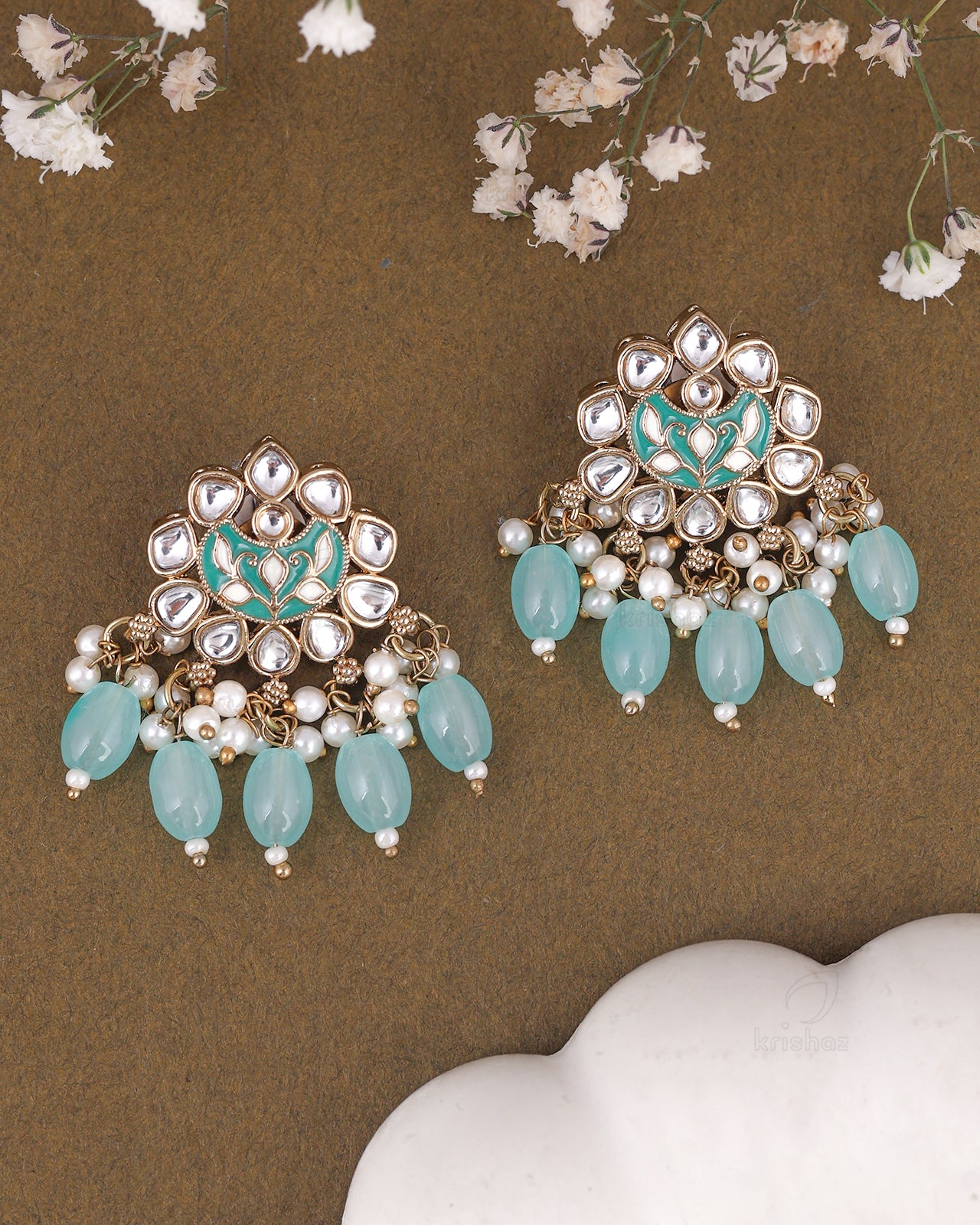 Palak Kundan Studs-M