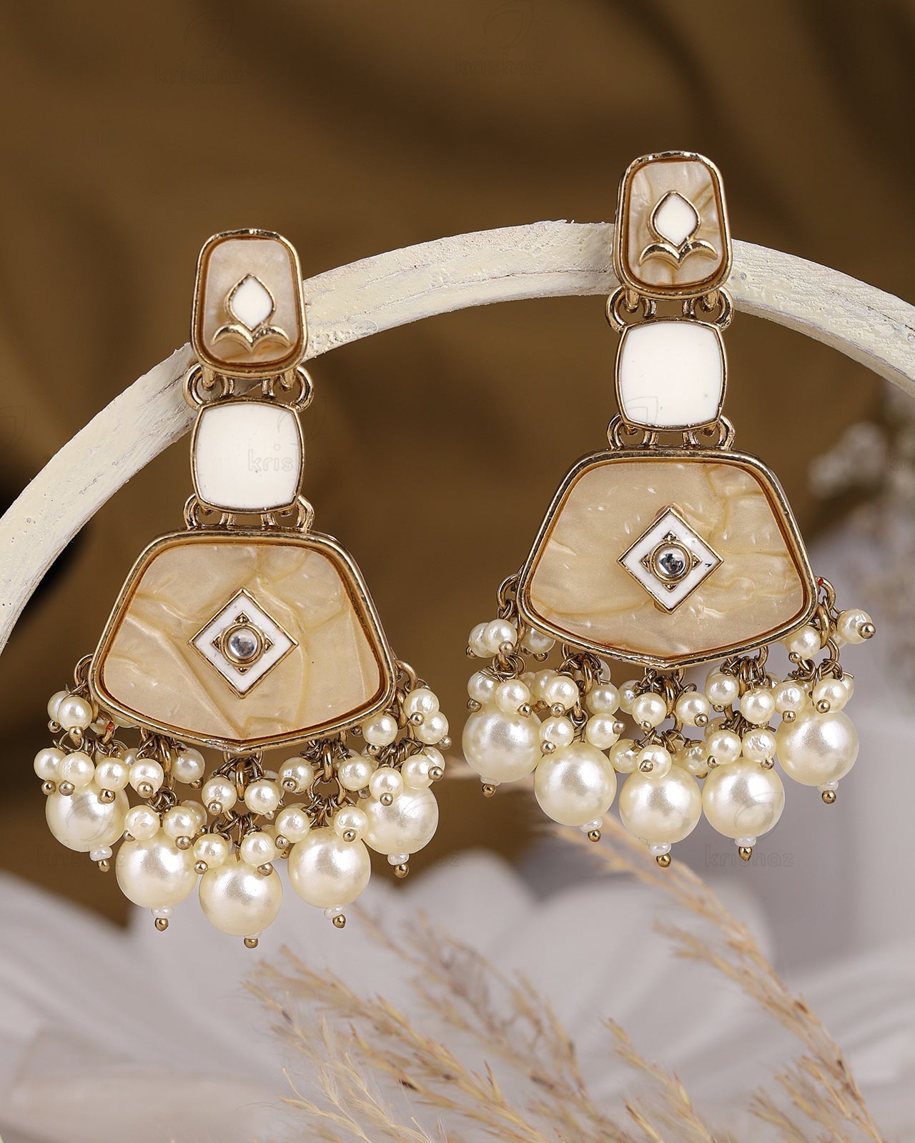 Roopam Kundan Dangler Earrings