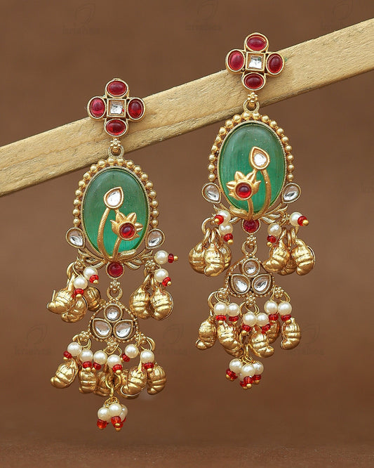 Phool Bagh Premium Gold Danglers