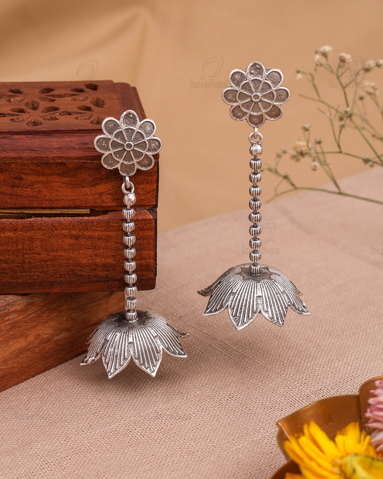 Mokshit Drop Jhumki Earrings