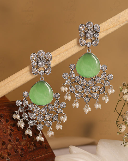 Raveena CZ Floral Dangler - wxo