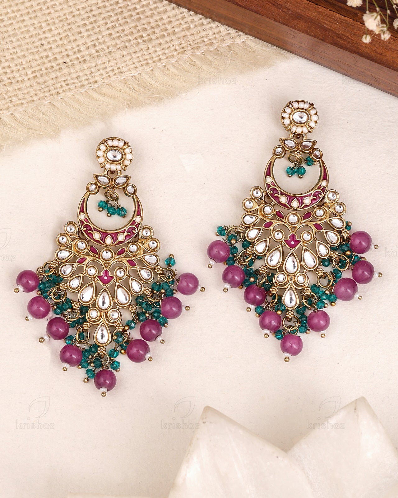 Manvi Kundan Danglers-M