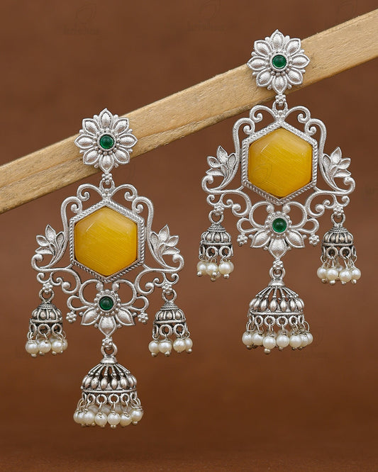 Ruhani Silver Dangler Earrings