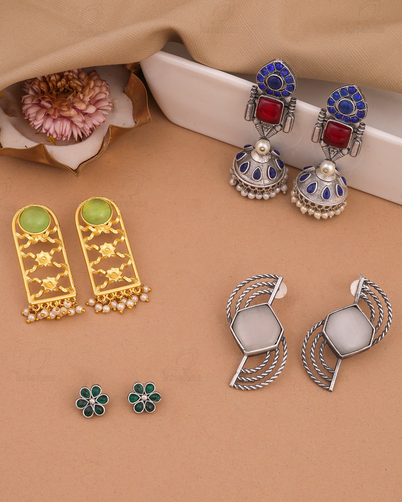 Mohit Combo Earring Set - wxo