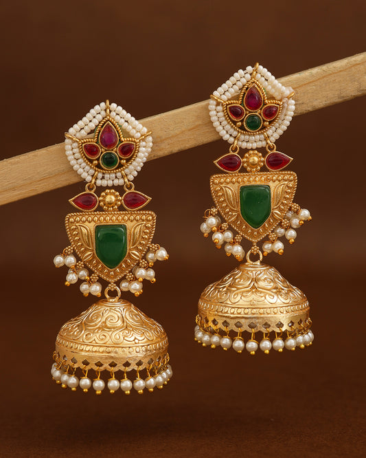 Pratyusha Gold Jhumki Earrings