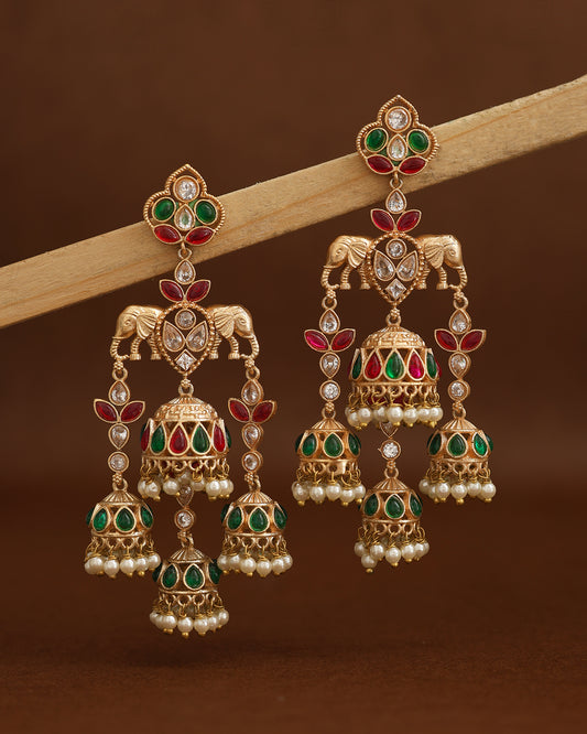 Gaurika Gold Jhumki Earrings