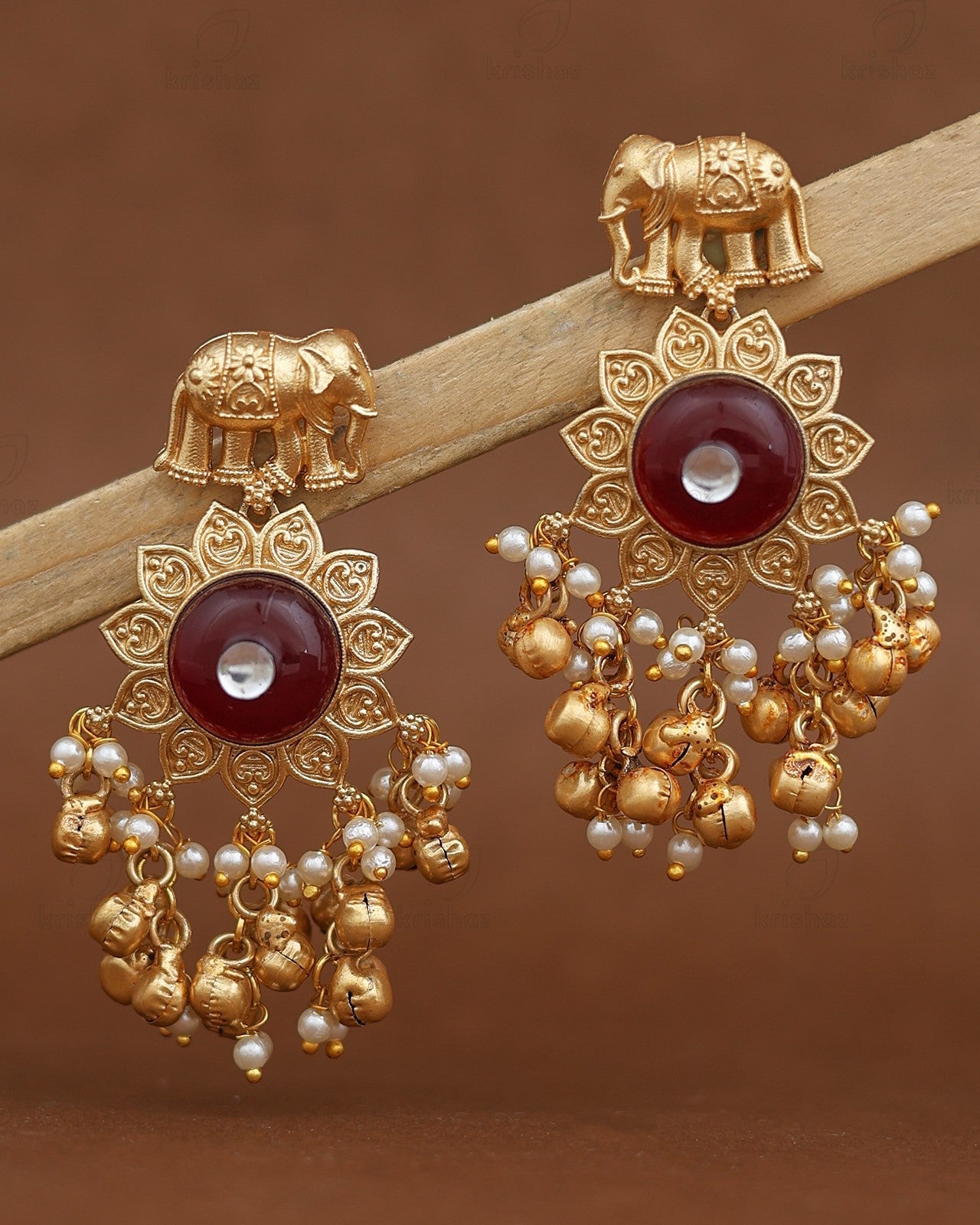 Gajraani Gold Dangler Earrings