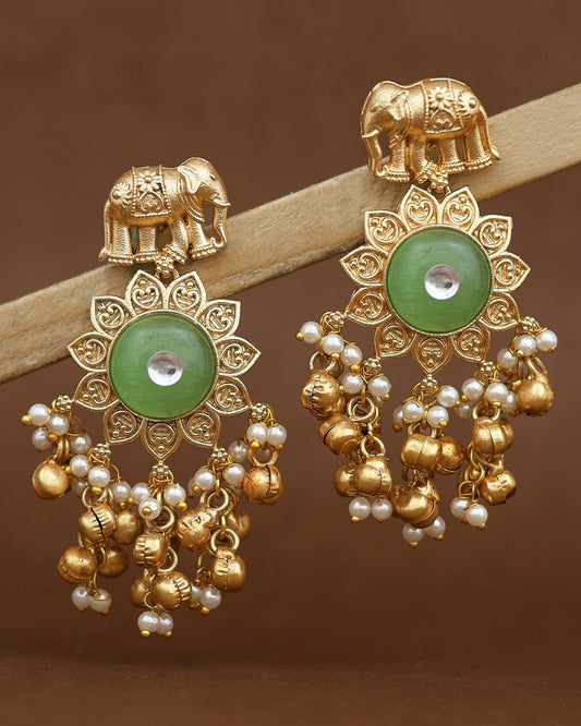 Gajraani Gold Dangler Earrings