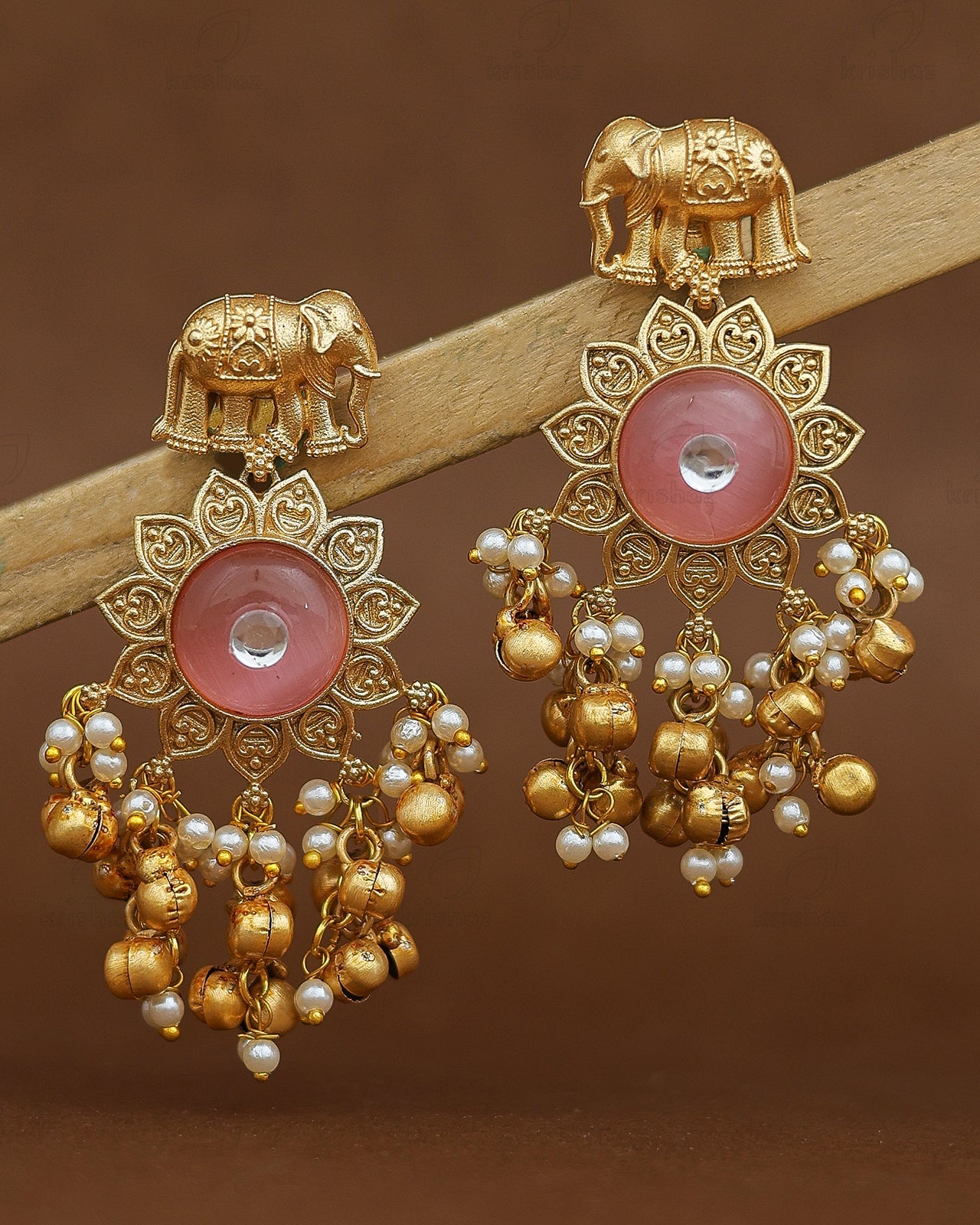 Gajraani Gold Dangler Earrings