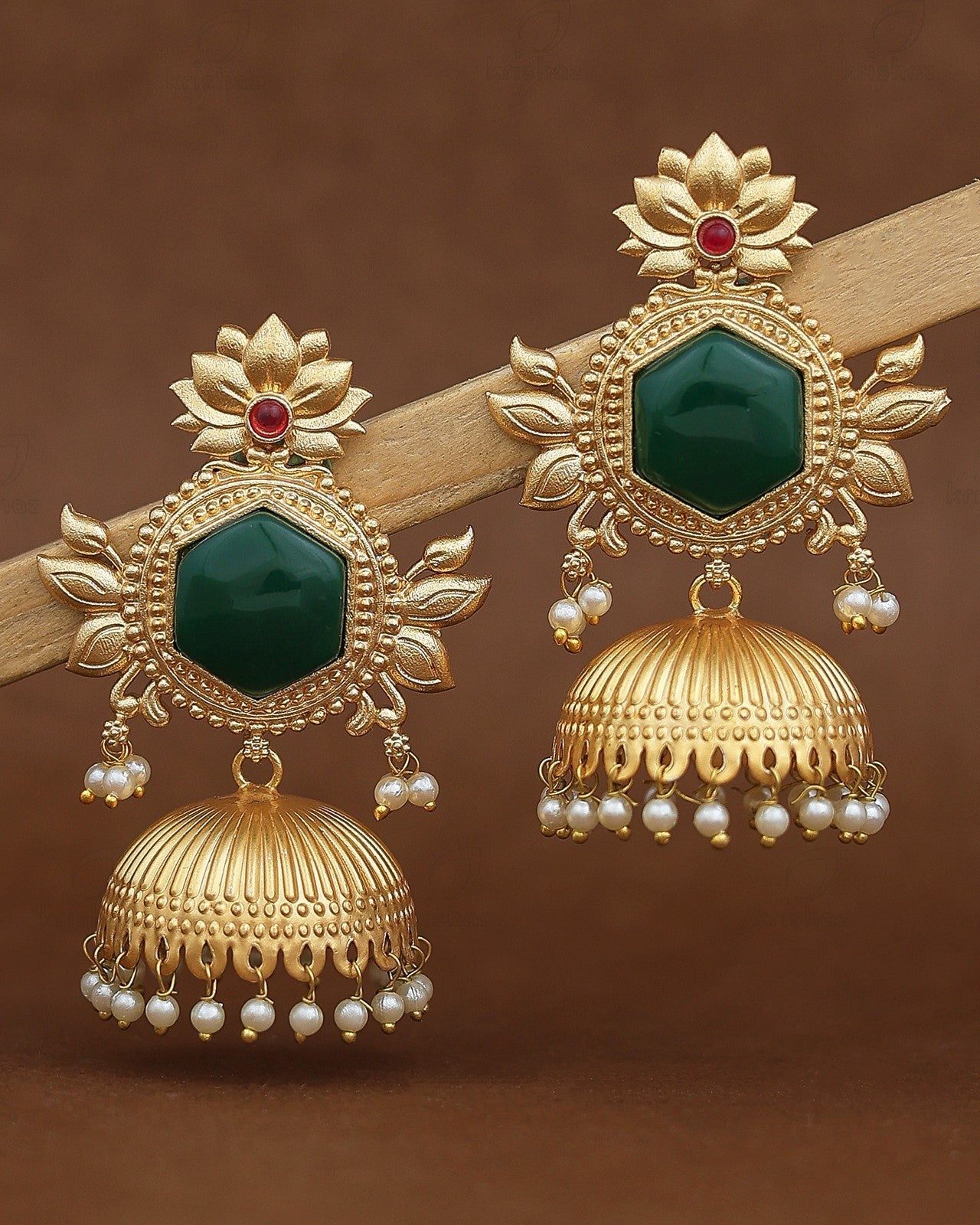 Simran Gold Jhumki Earrings
