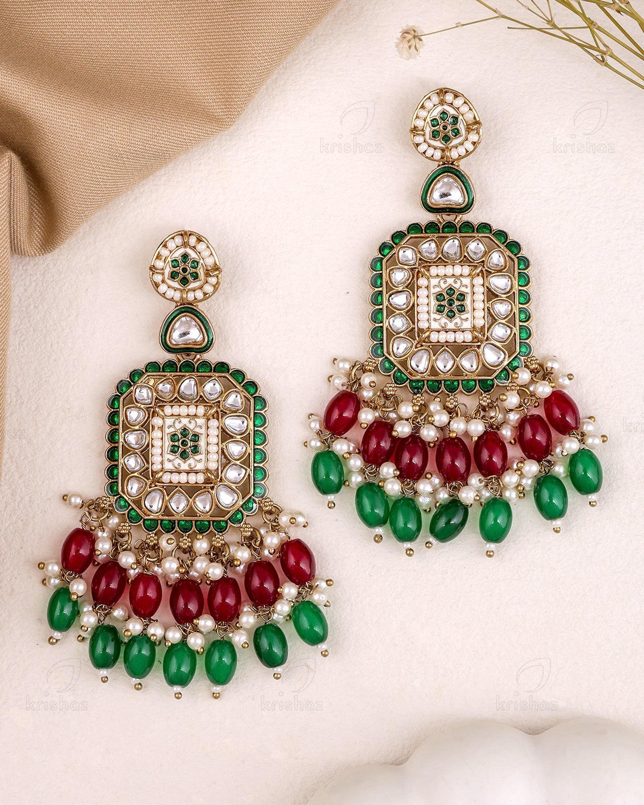Pranali Kundan Dangler Earrings