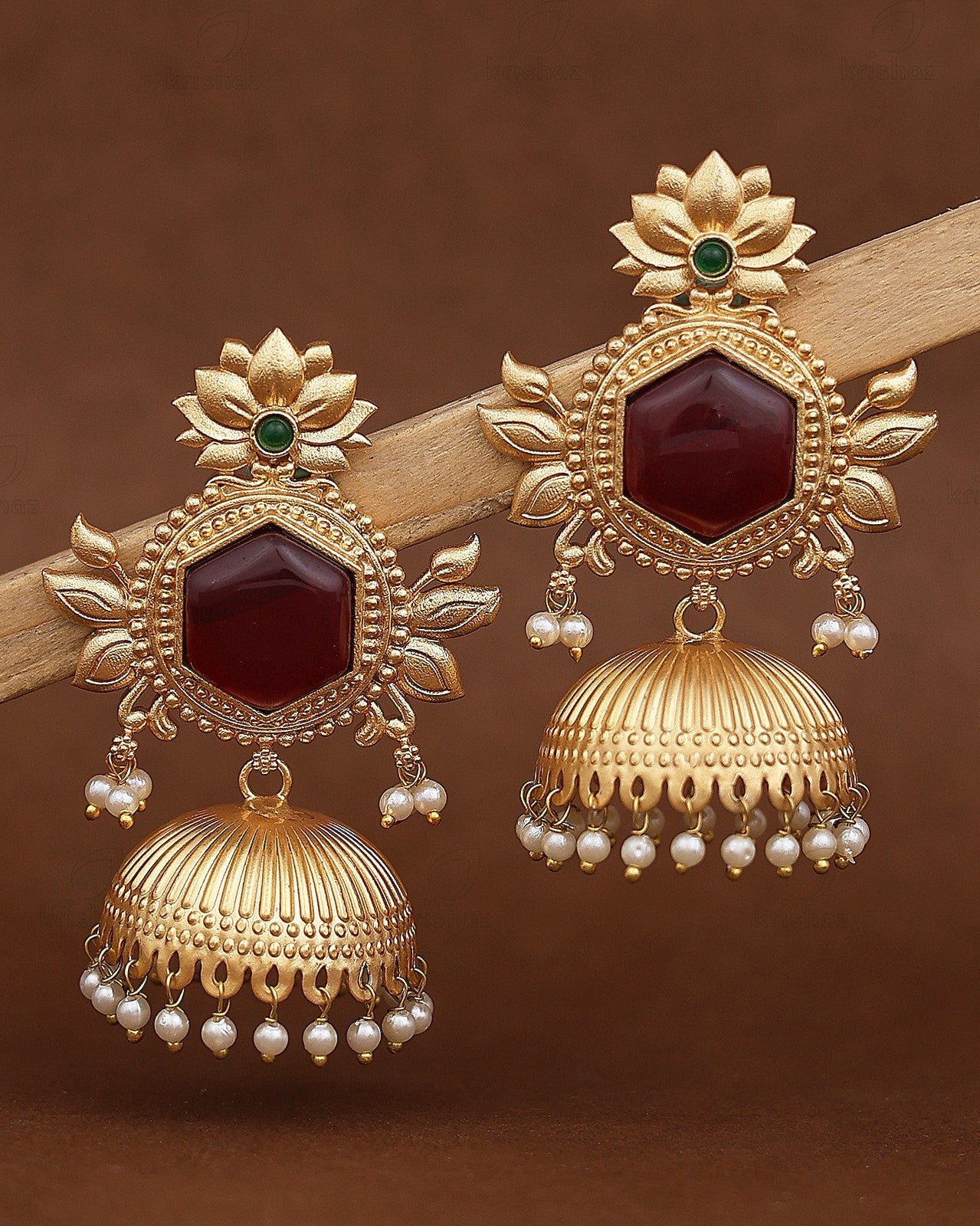 Simran Gold Jhumki Earrings