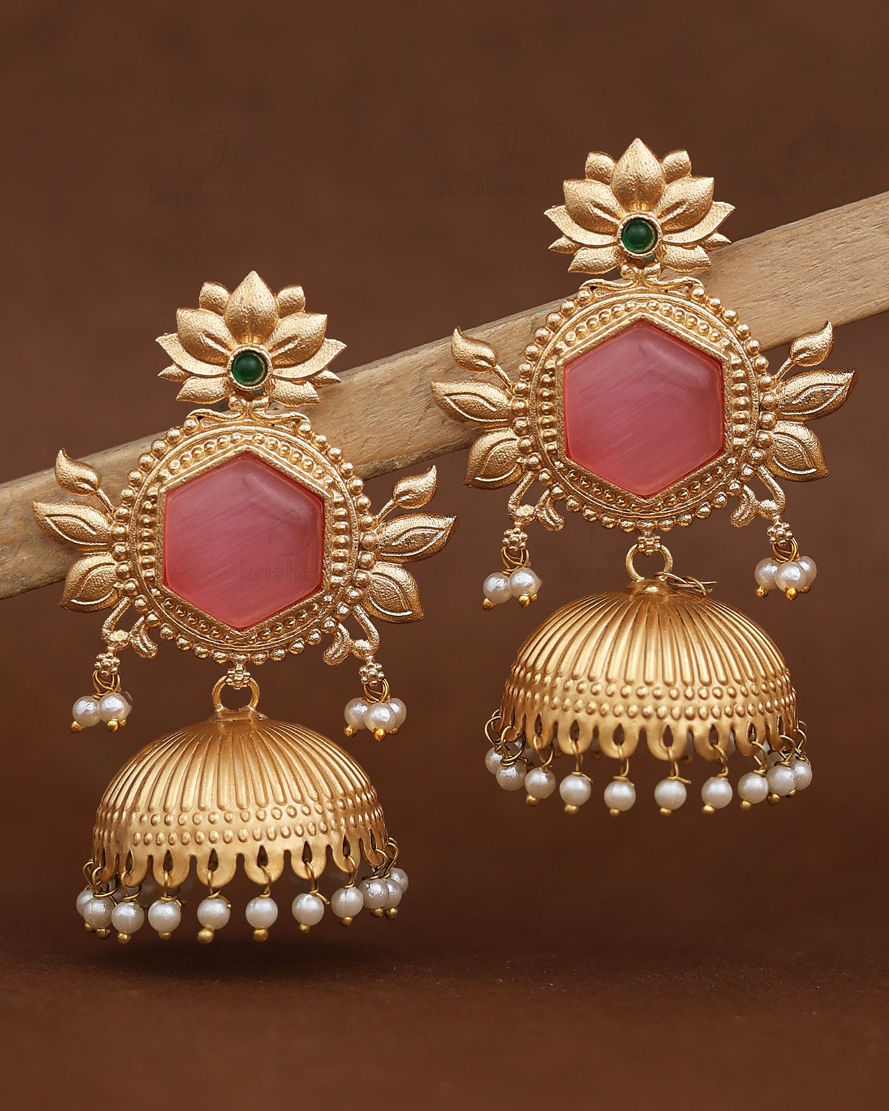 Simran Gold Jhumki Earrings