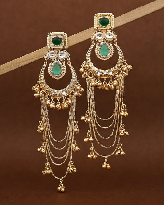 Rooprani Kashmiri Gold Dangler