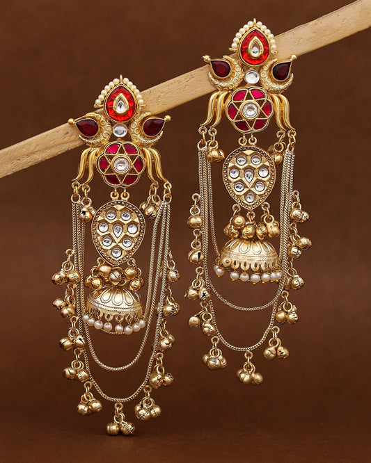 Matsya Kashmiri Gold Dangler