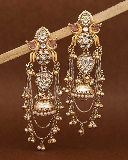 Matsya Kashmiri Gold Dangler