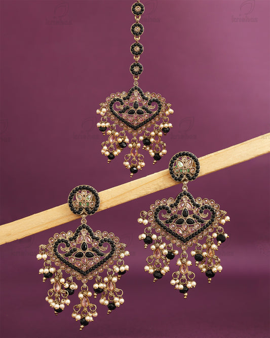 Nagma Pakistani Kundan Danglers With Mangtika