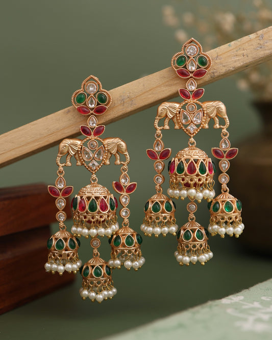 Gaurika Gold Jhumki Earrings