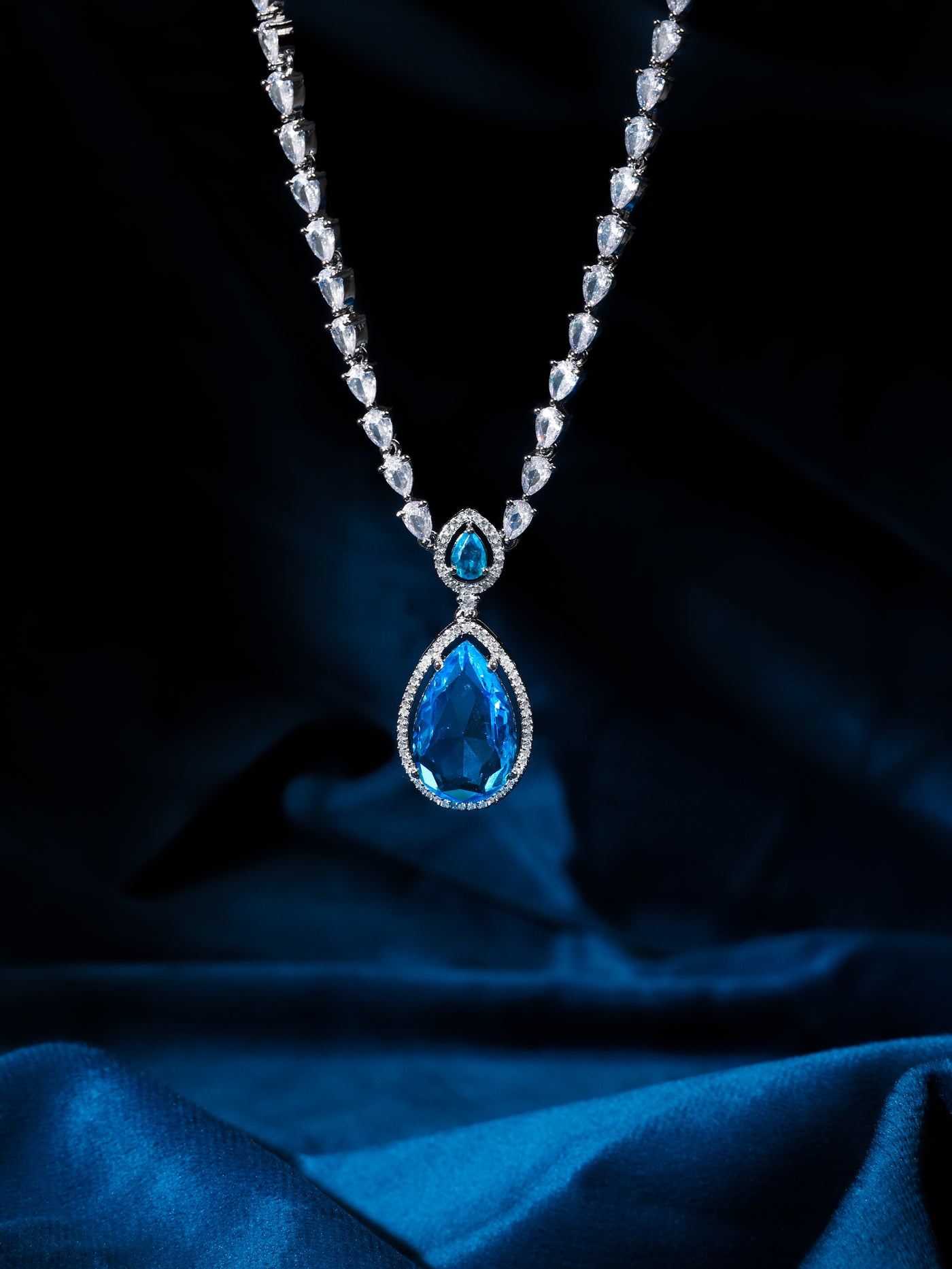 Sapphire Cz Necklace