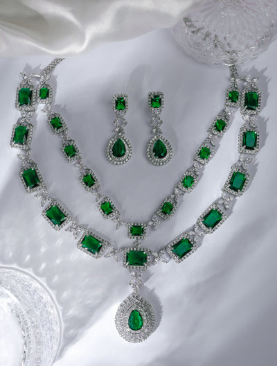 Josephine Rhodium Plated CZ Necklace