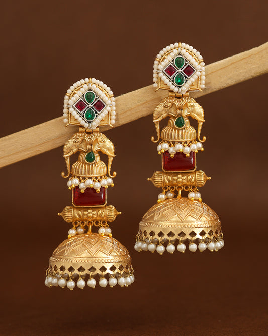 Parikha Gold Jhumki Earrings