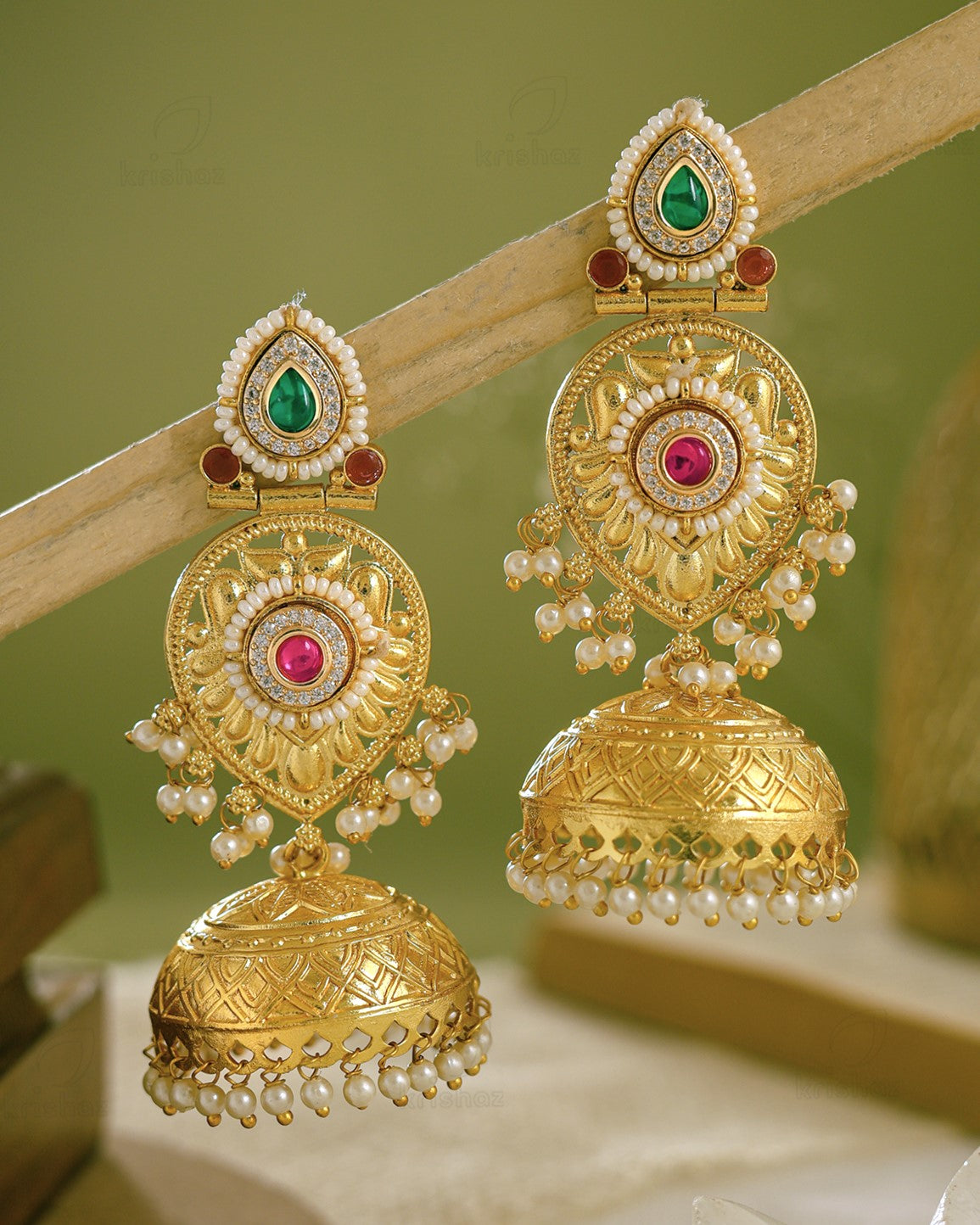 Manjusha Premium Gold Jhumki