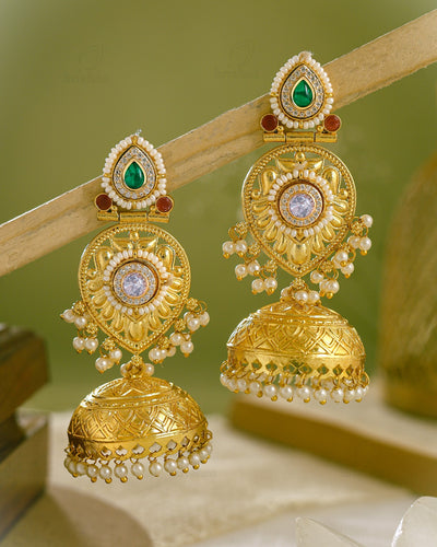 Manjusha Premium Gold Jhumki