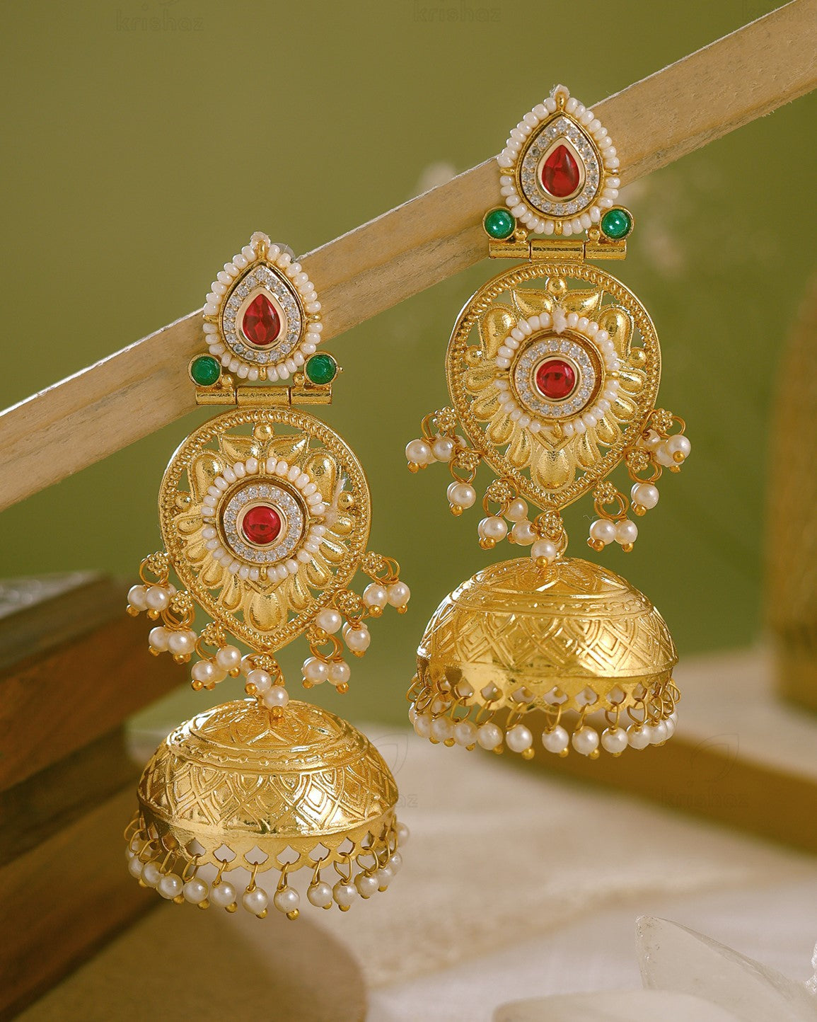 Manjusha Premium Gold Jhumki