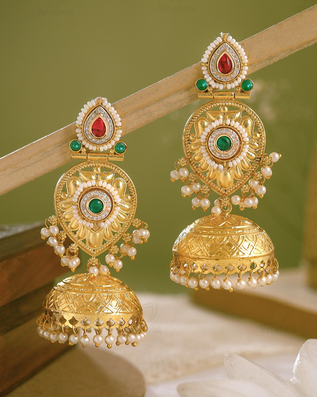 Manjusha Premium Gold Jhumki