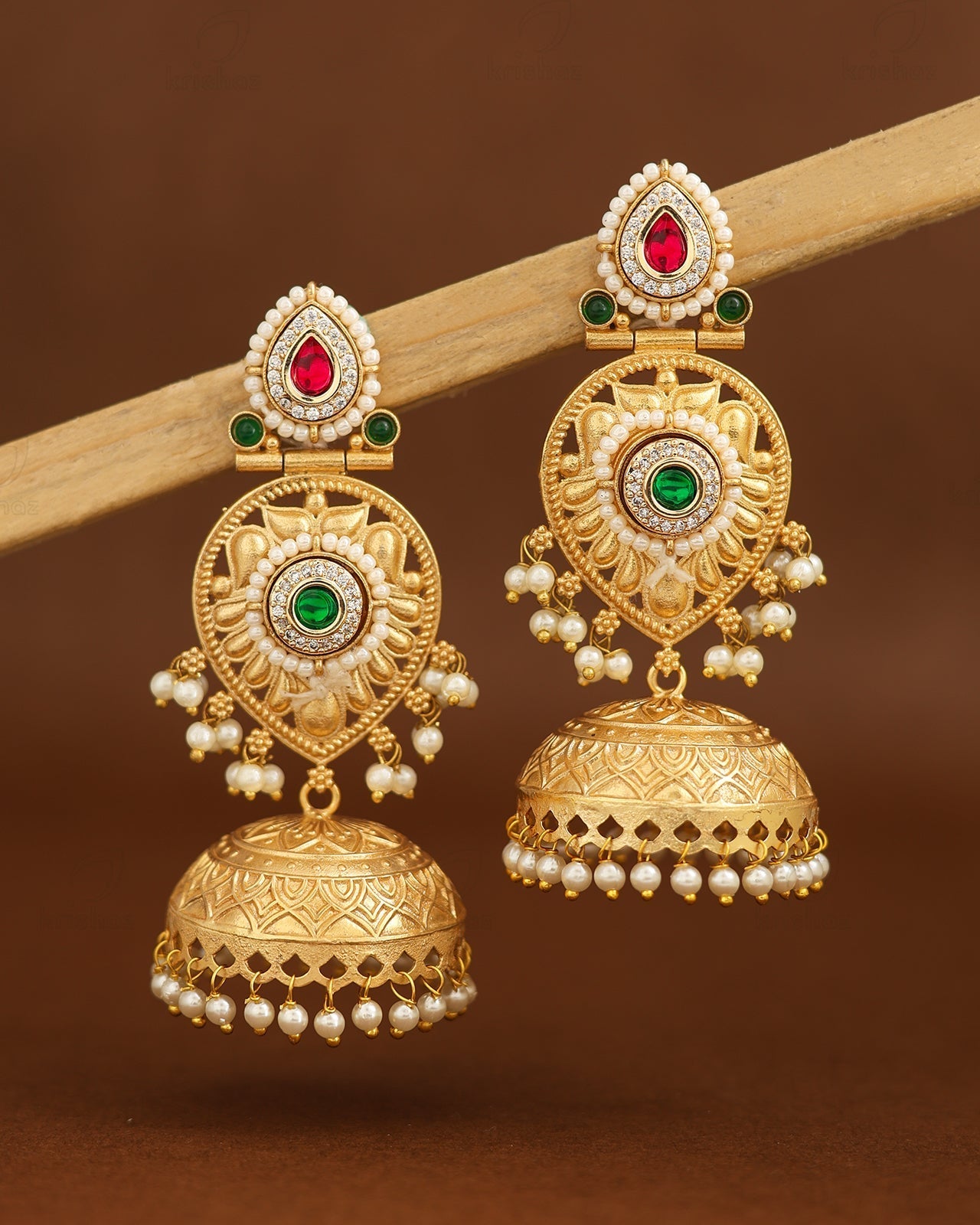 Manjusha Premium Gold Jhumki