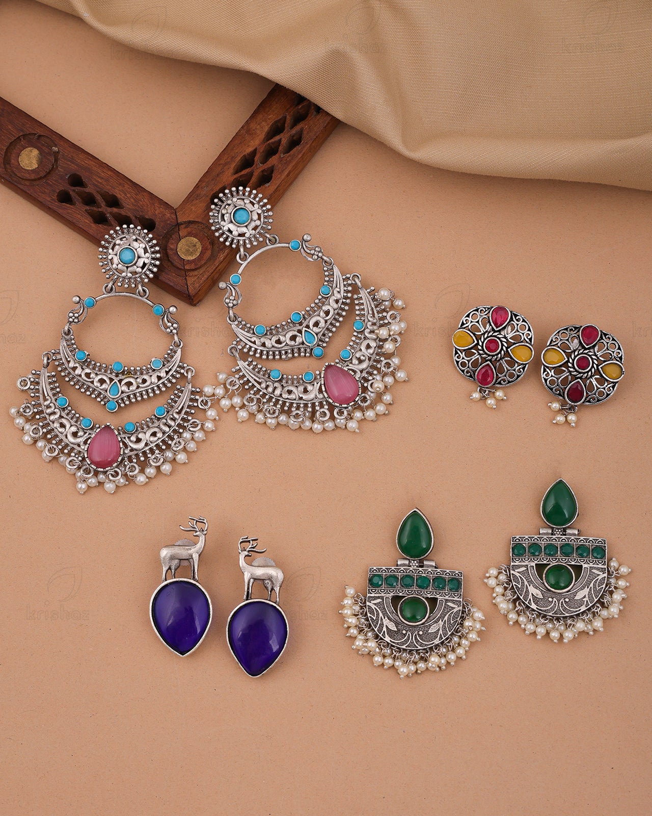 Tarun Combo Earring Set - wxo