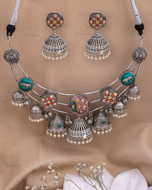 Tahira Meenakari Choker Set