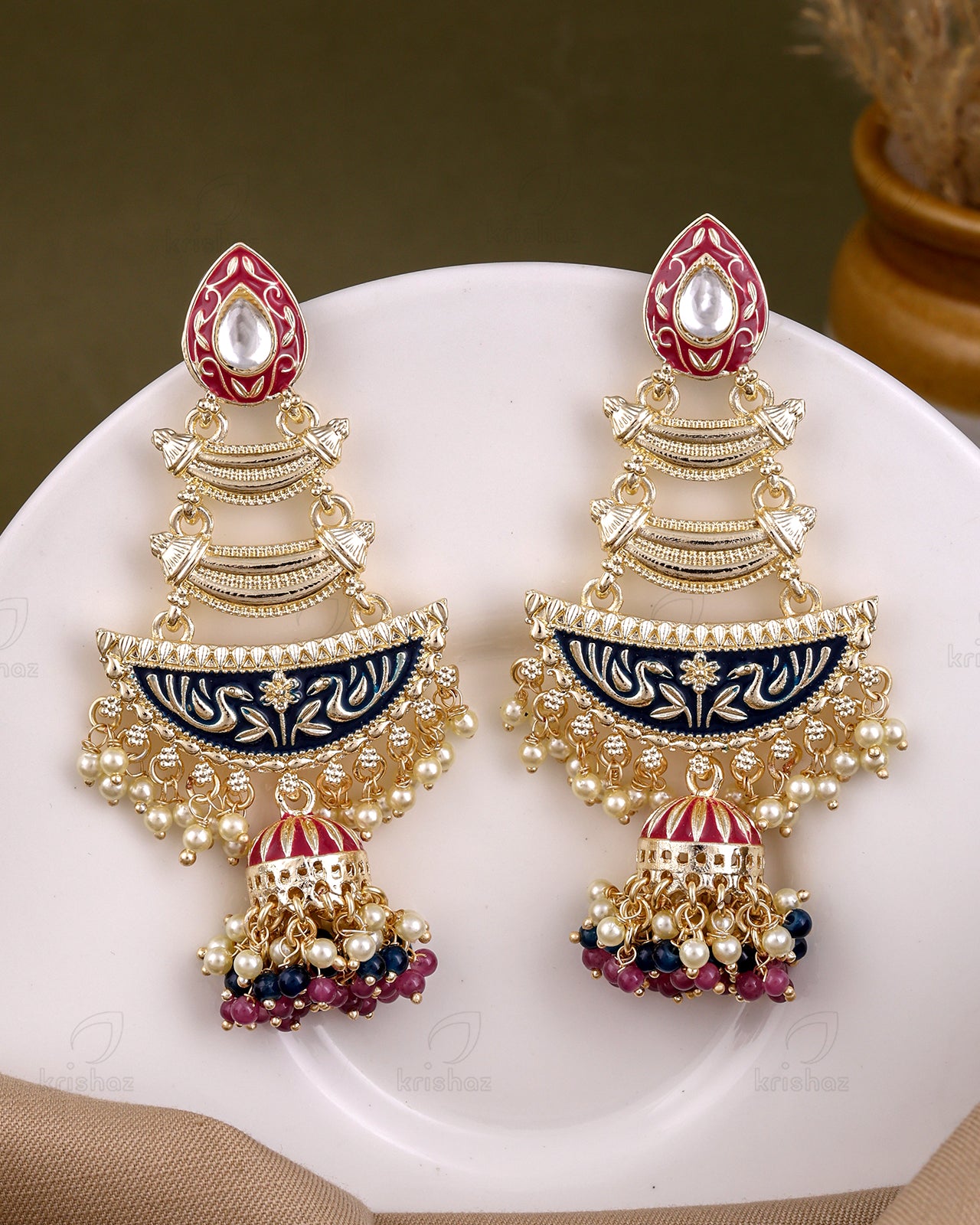 Ashika Kundan Danglers-M