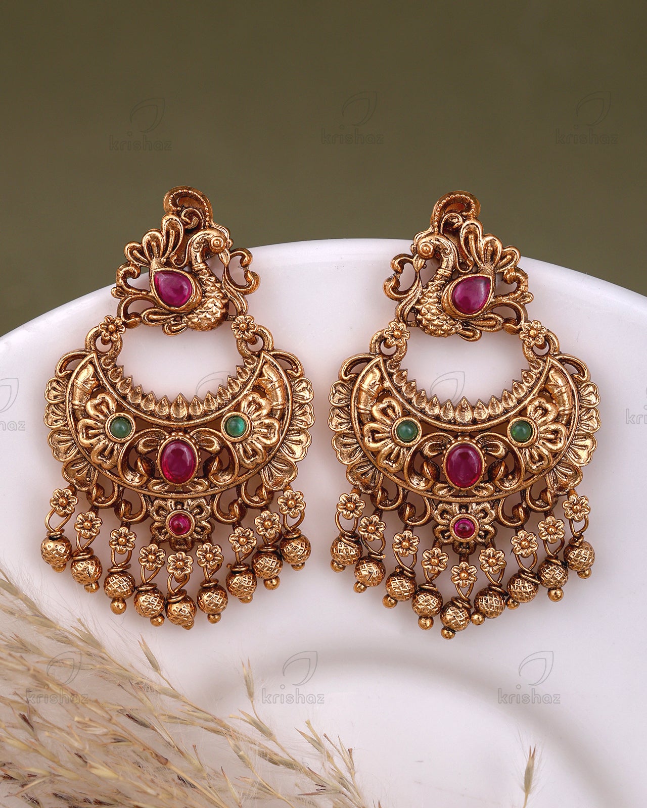 Navil Temple Gold Danglers