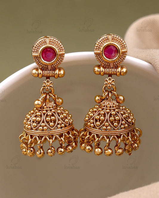 Jayshree Temple Gold Jhumki