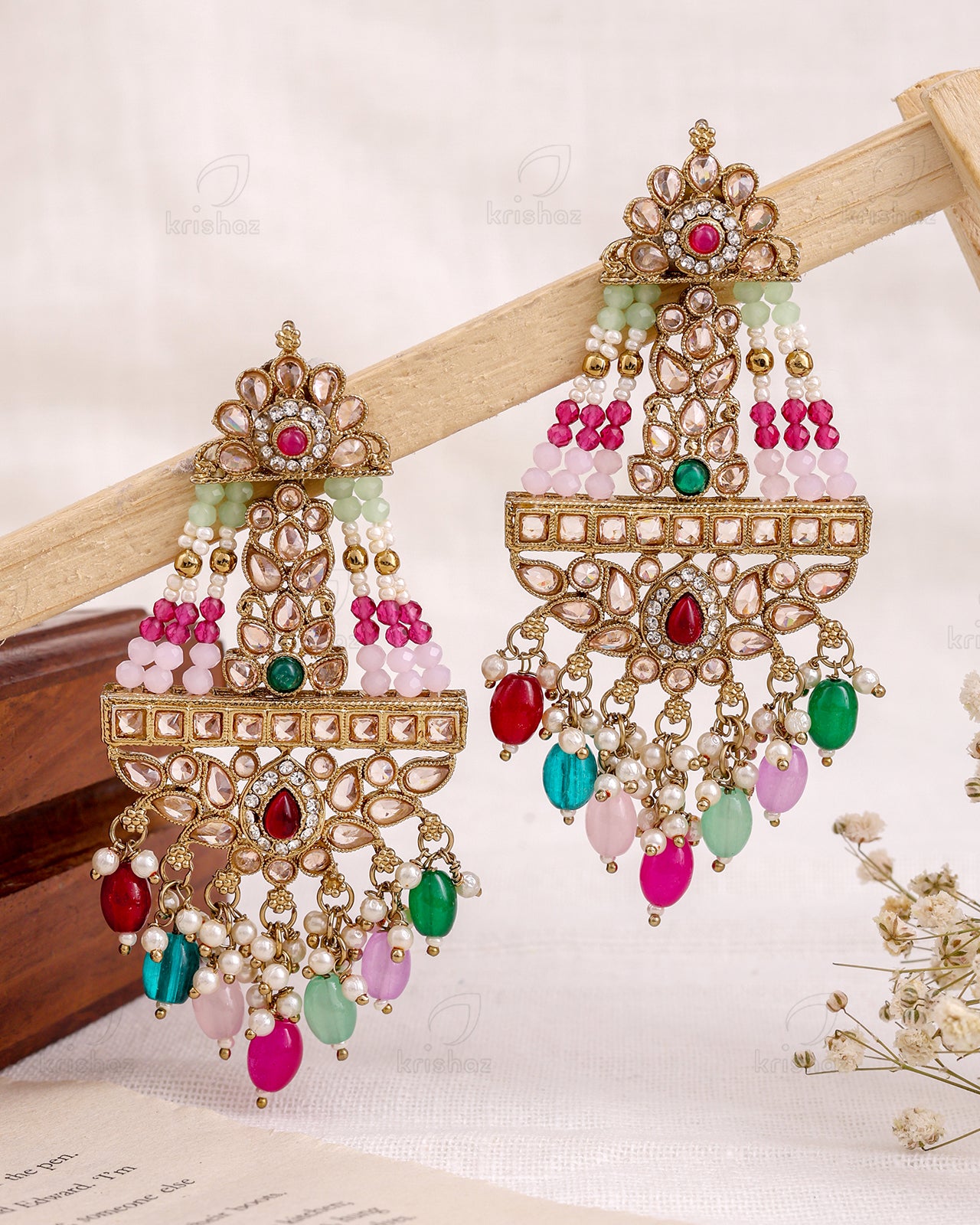 Rabab Pakistani Kundan Danglers