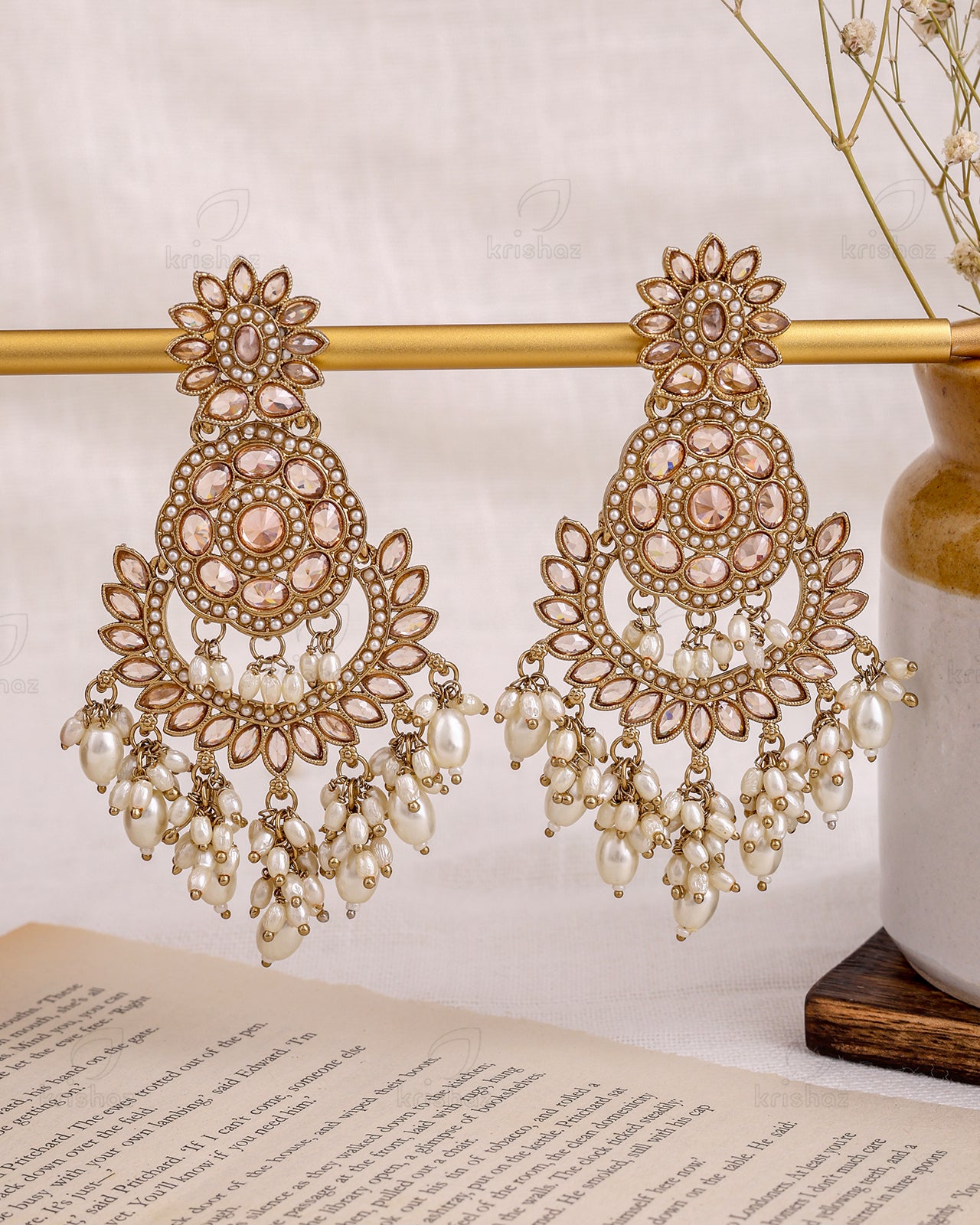 Gulabo Pakistani Kundan Danglers