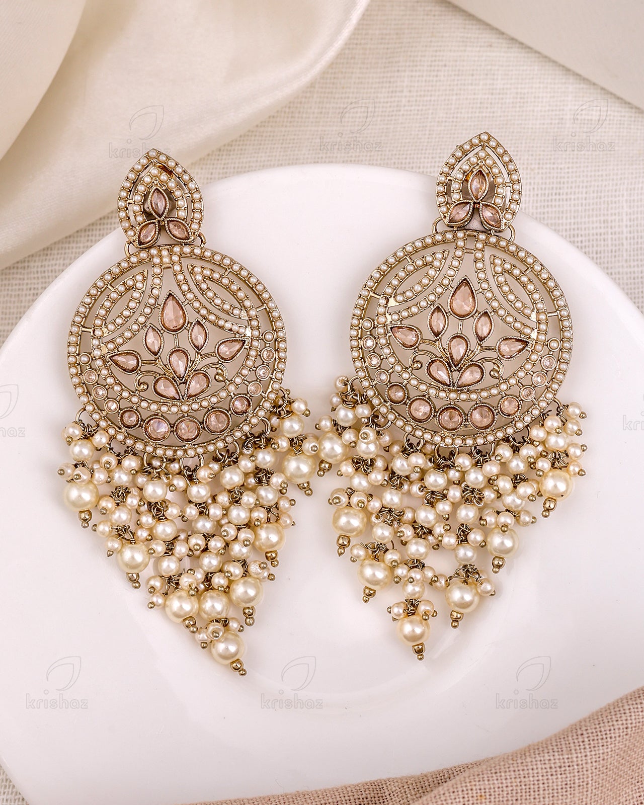 Hanifa Pakistani Kundan Danglers