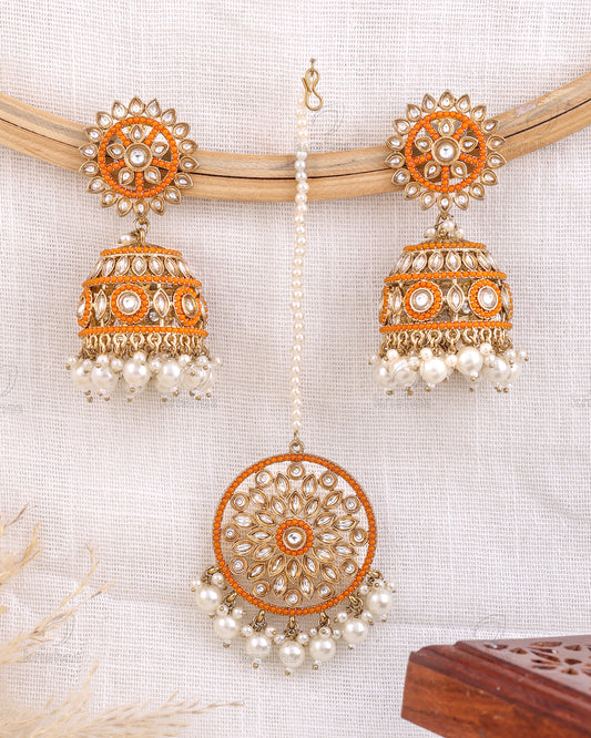 Haniya Pakistani Kundan Jhumki With Mangtika