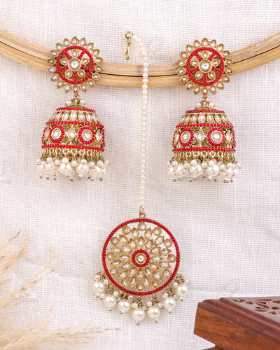 Haniya Pakistani Kundan Jhumki With Mangtika