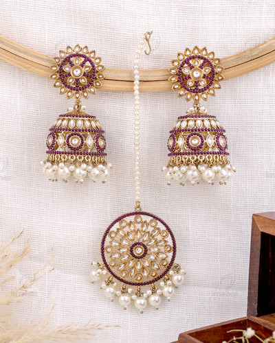 Haniya Pakistani Kundan Jhumki With Mangtika