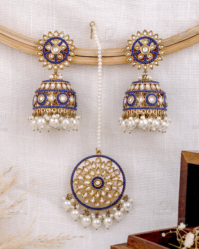 Haniya Pakistani Kundan Jhumki With Mangtika