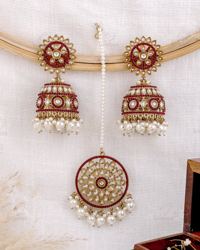 Haniya Pakistani Kundan Jhumki With Mangtika