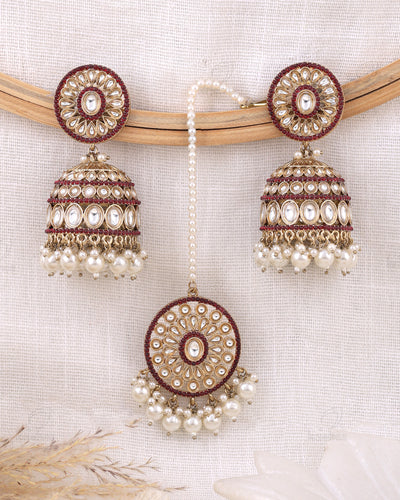 Anabia Pakistani Kundan Jhumki With Mangtika