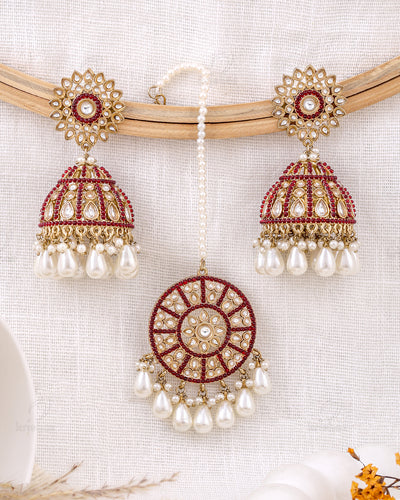 Farheen Pakistani Kundan Jhumki With Mangtika